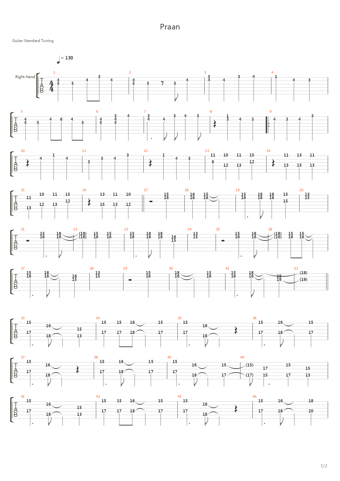 Praan吉他谱