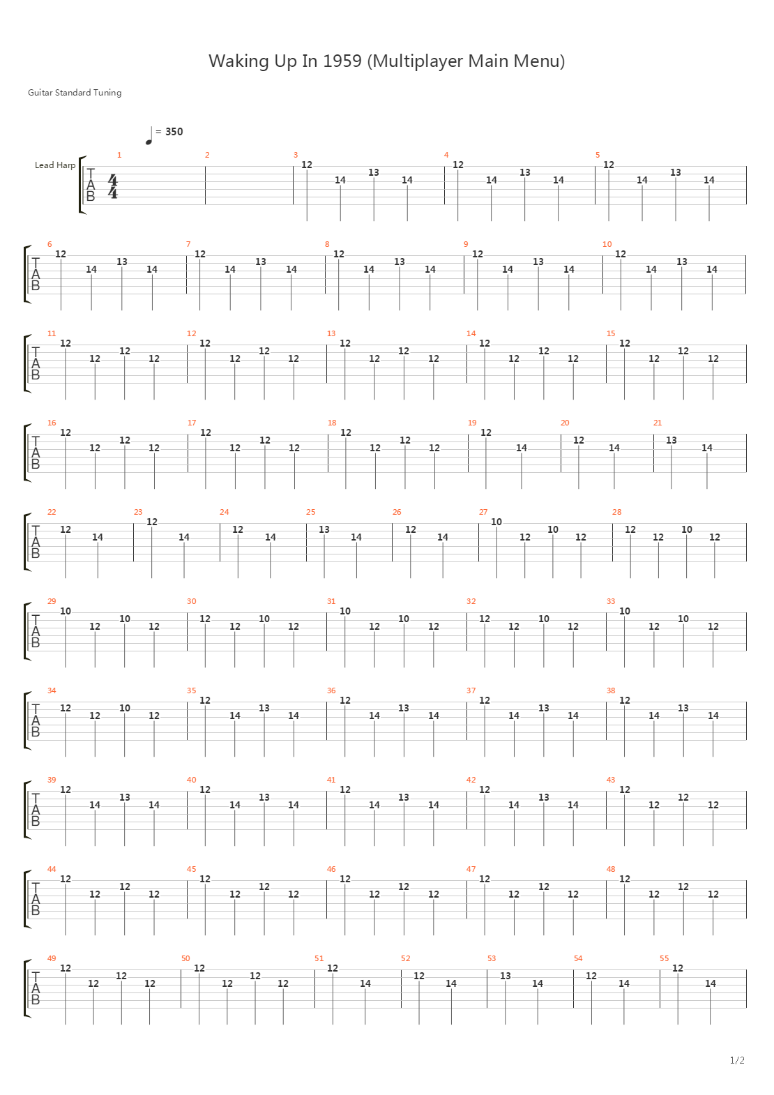 Waking Up In 1959吉他谱