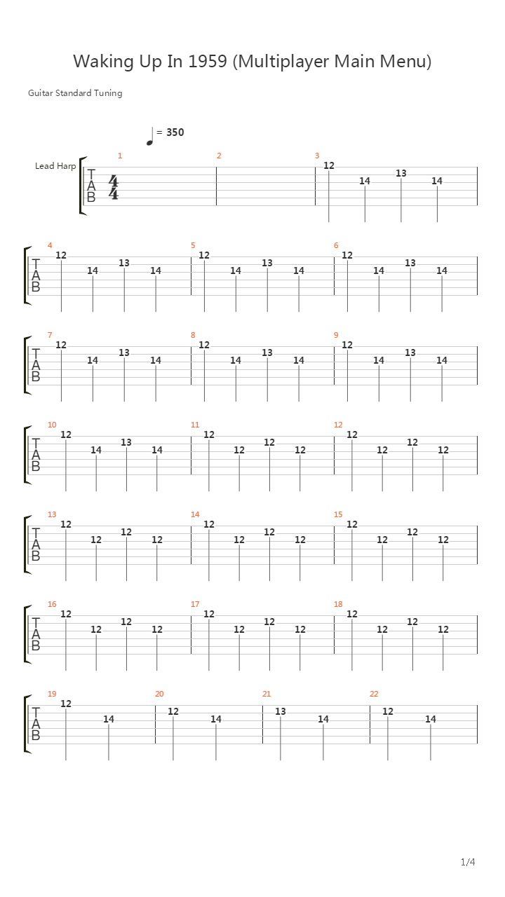 Waking Up In 1959吉他谱