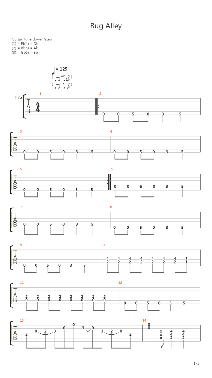 Bug Alley吉他谱
