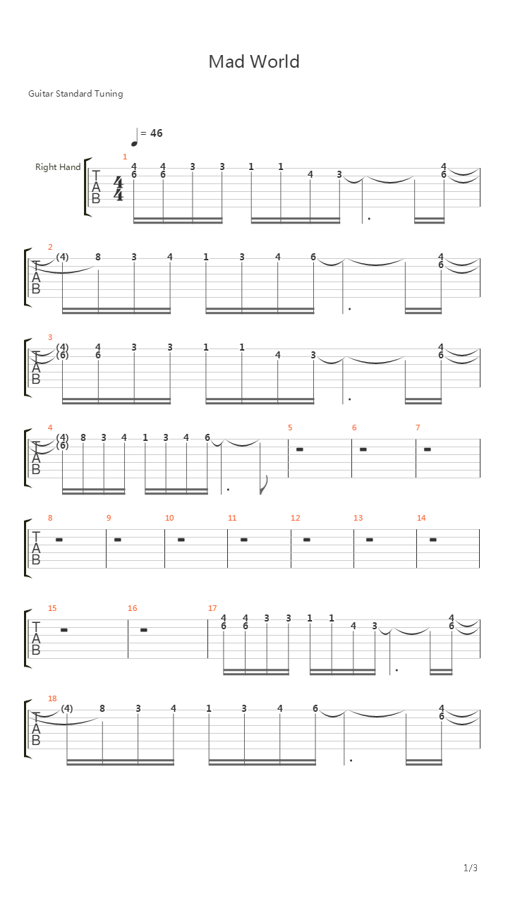 Mad World吉他谱