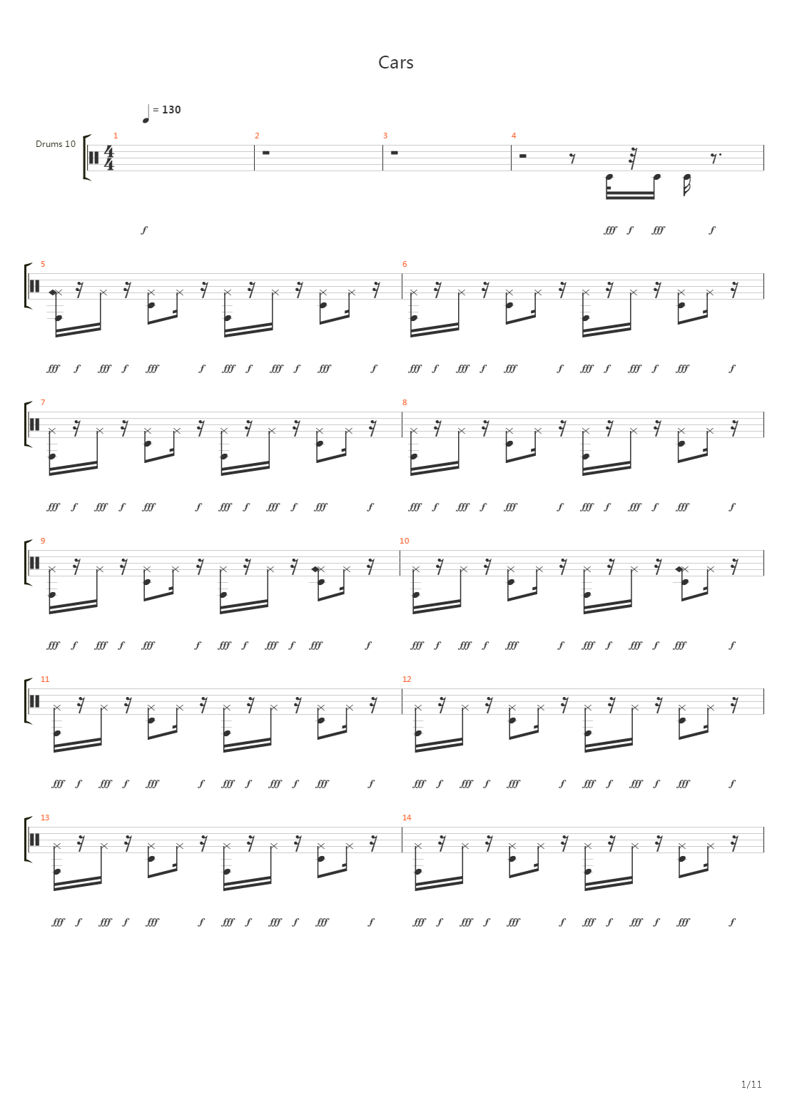 Cars吉他谱