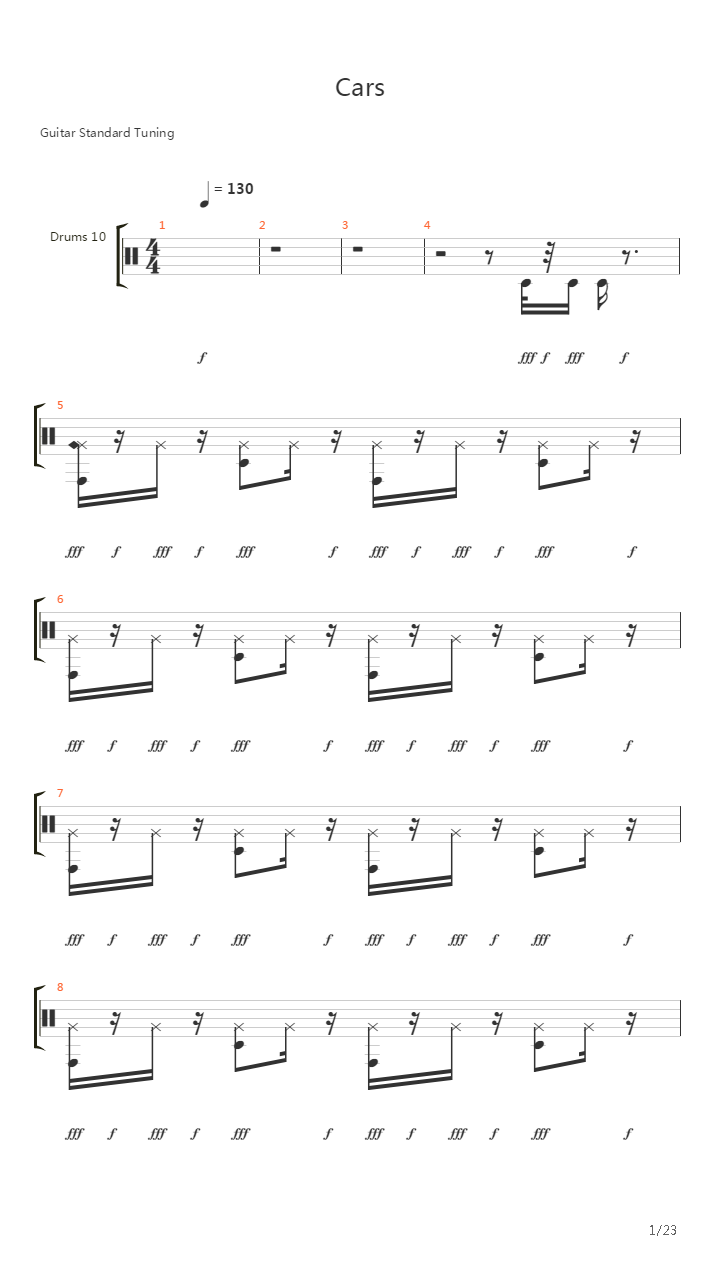Cars吉他谱