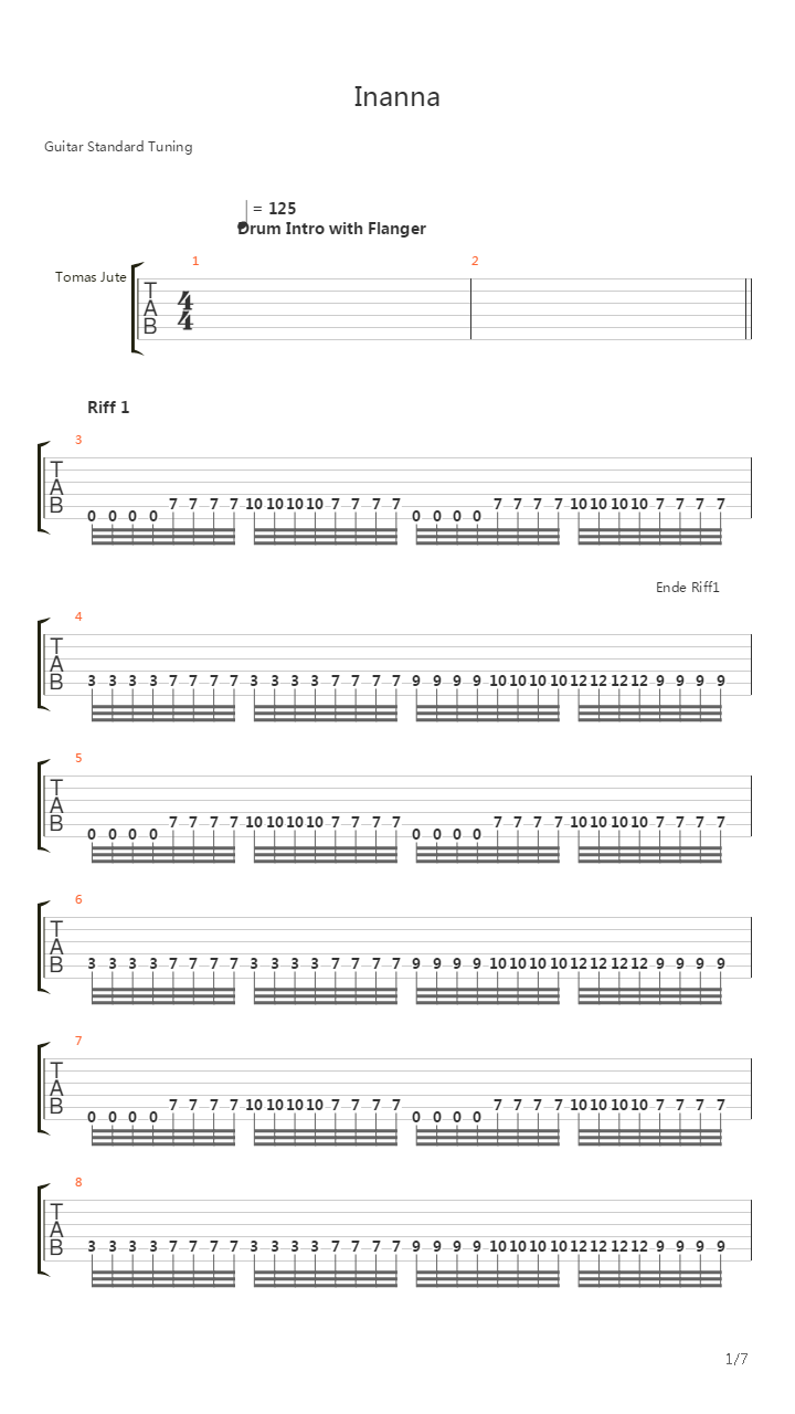 Inanna吉他谱