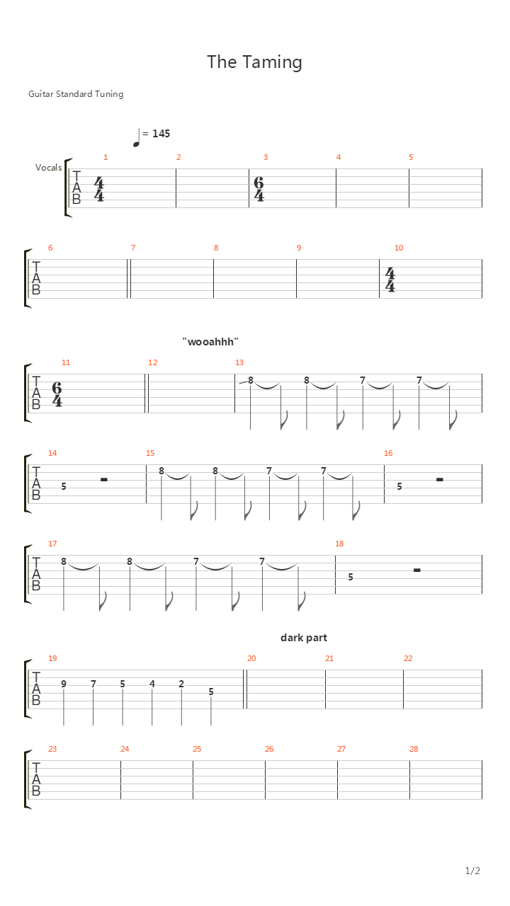 The Taming吉他谱