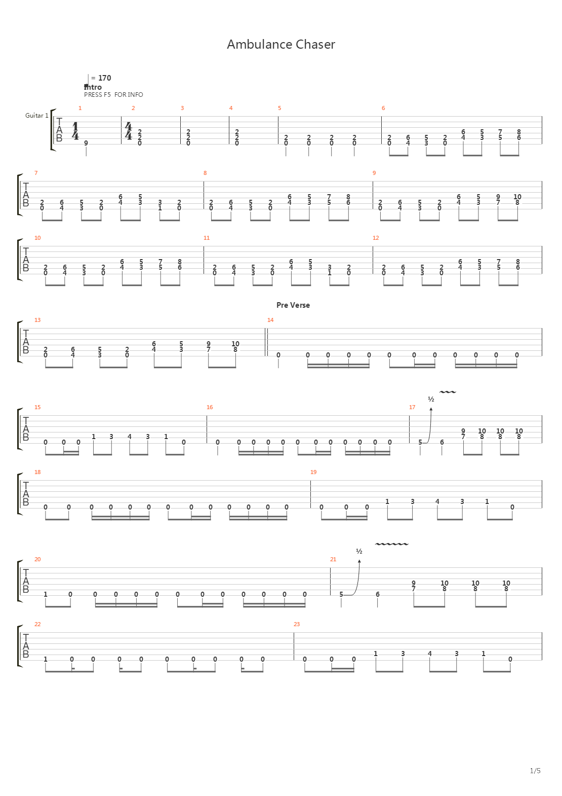 Ambulance Chaser吉他谱