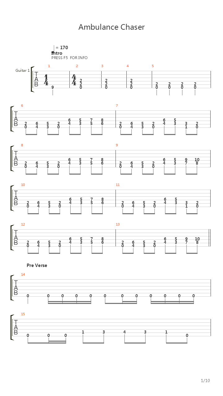Ambulance Chaser吉他谱