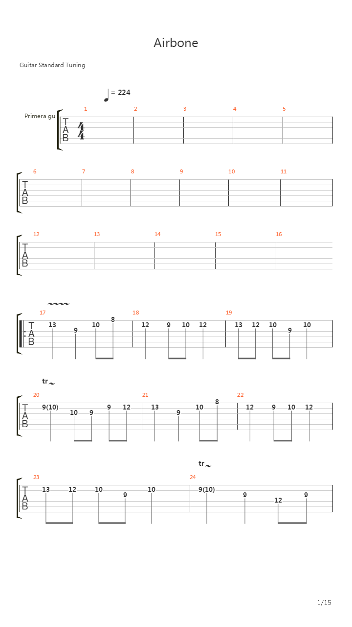 Airbone吉他谱
