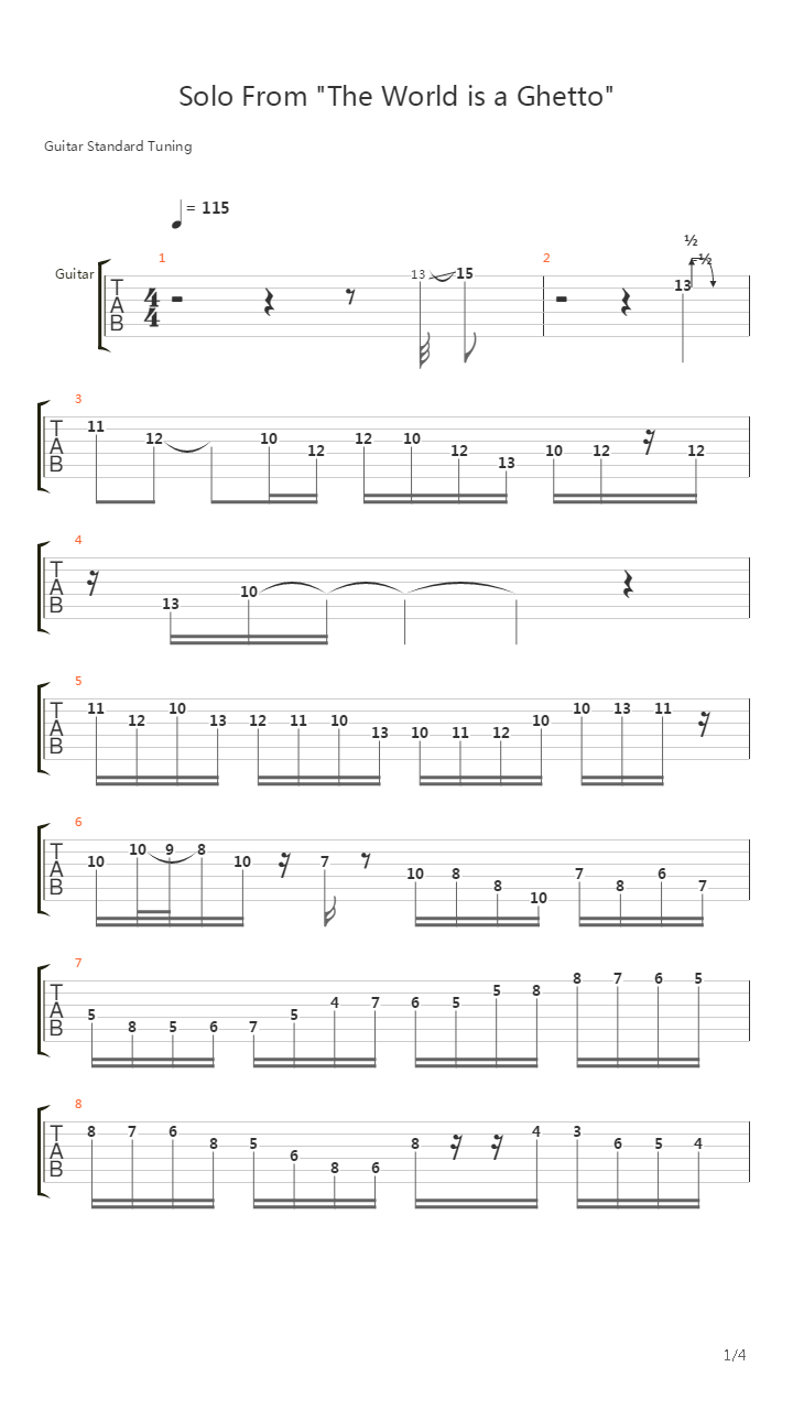 The World Is A Ghetto吉他谱