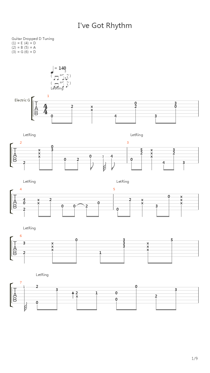 I've Got Rhythm吉他谱