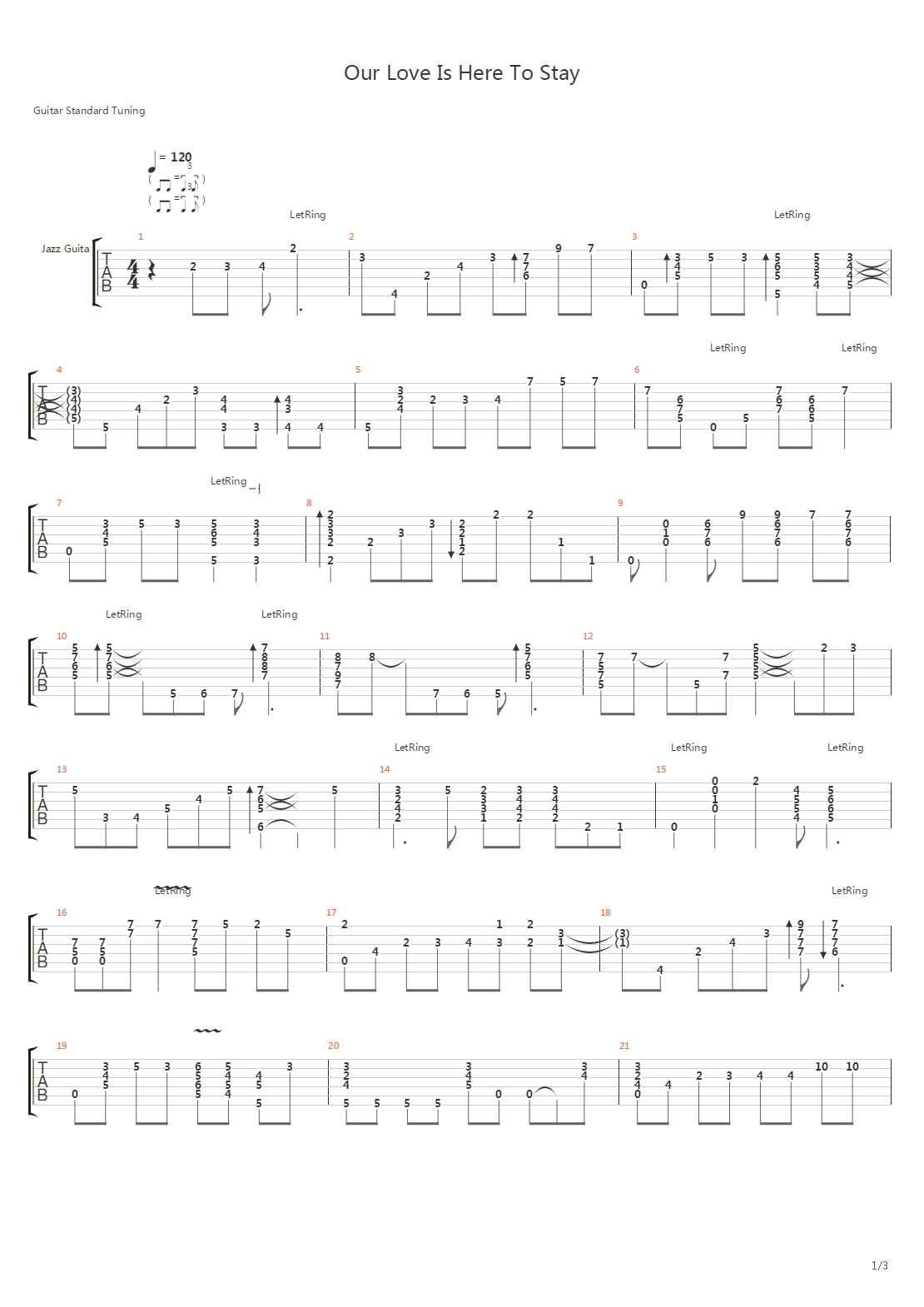 Our Love Is Here To Stay吉他谱