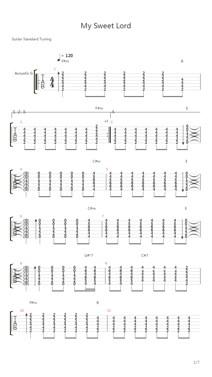 My Sweet Lord吉他谱