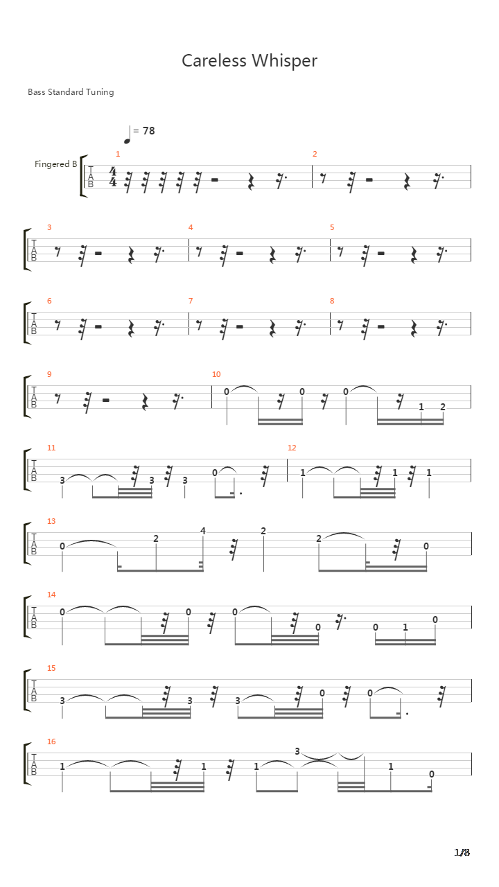 Careless Whisper吉他谱