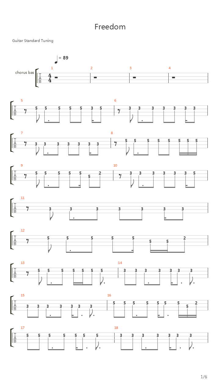 Freedom 90吉他谱