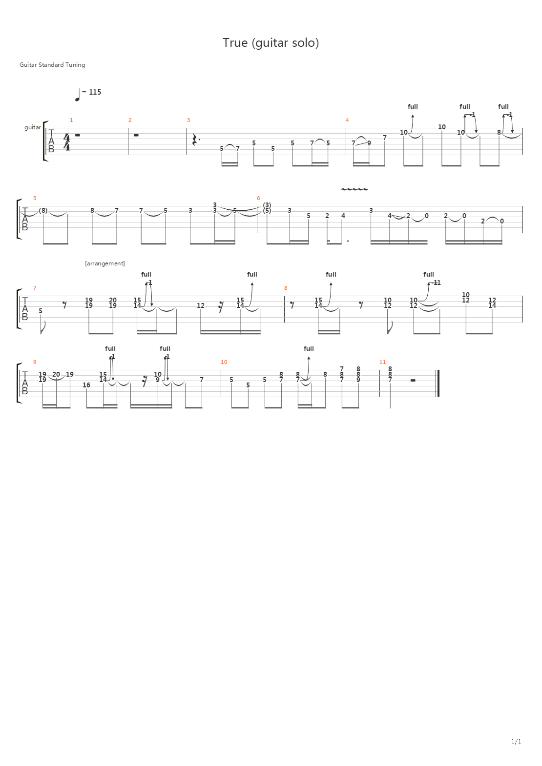 True吉他谱