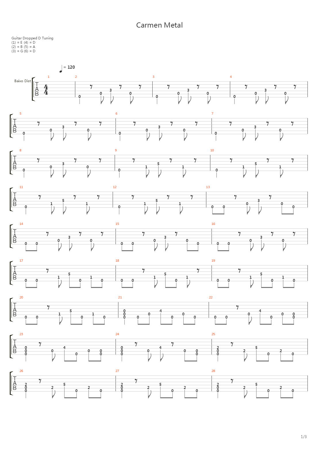 Carmen Metal吉他谱