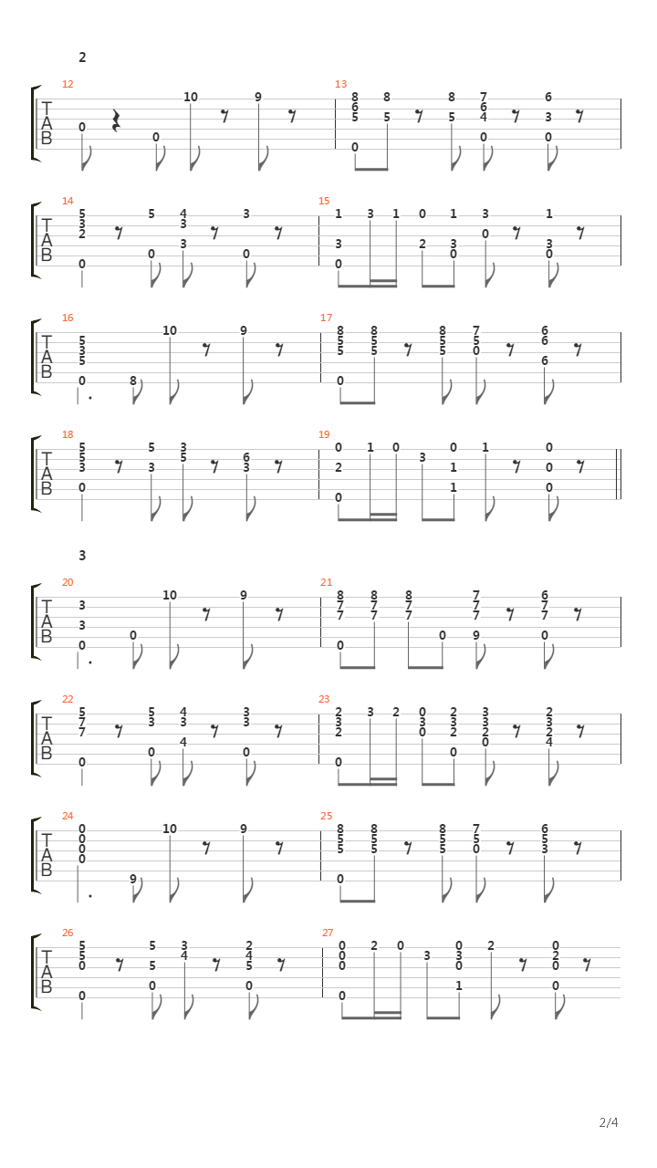 Habanera吉他谱