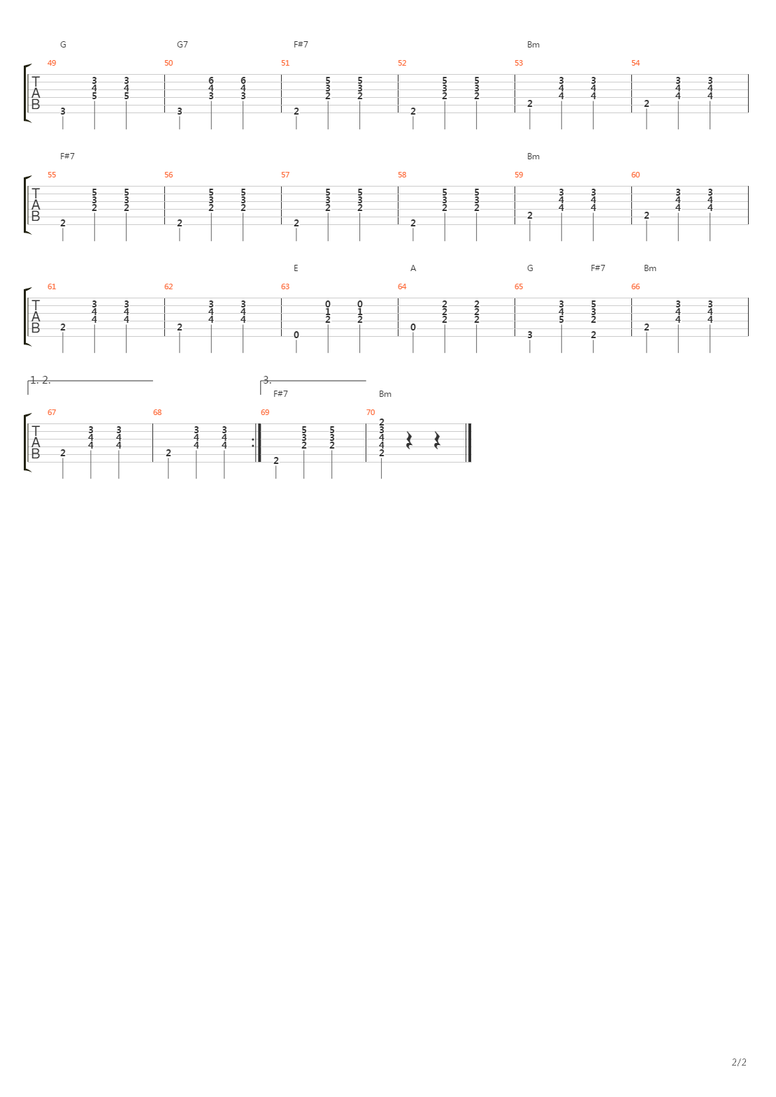 Chanson Pour Lauvergnat吉他谱