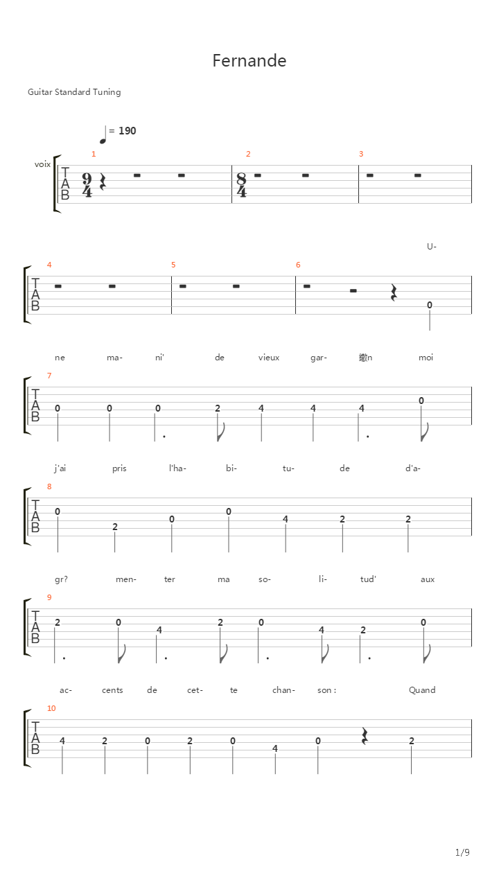 Fernande吉他谱