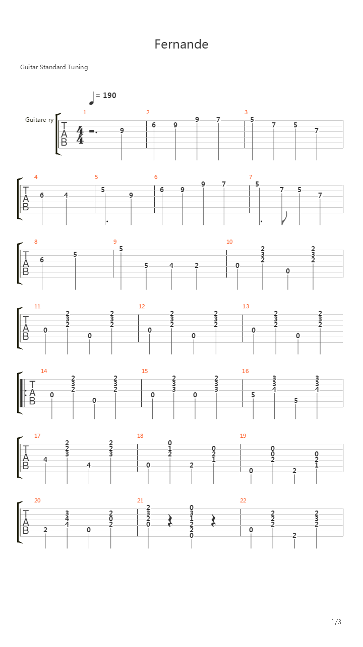 Fernande吉他谱