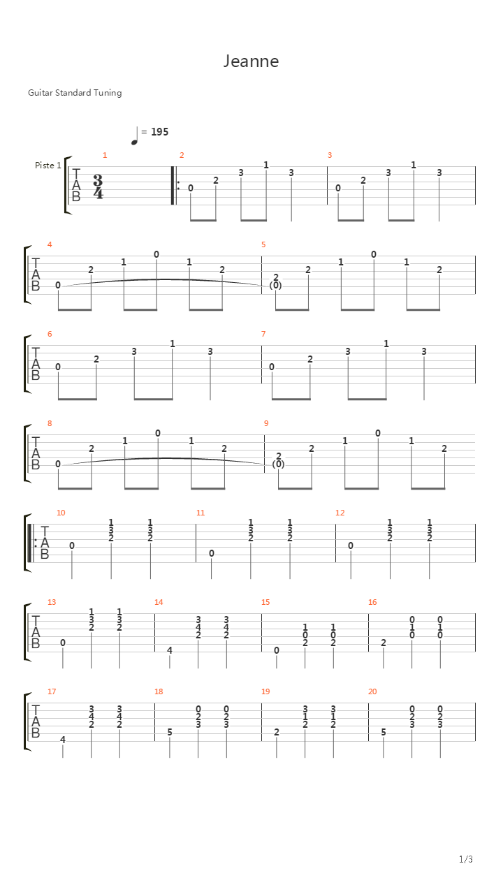 Jeanne吉他谱