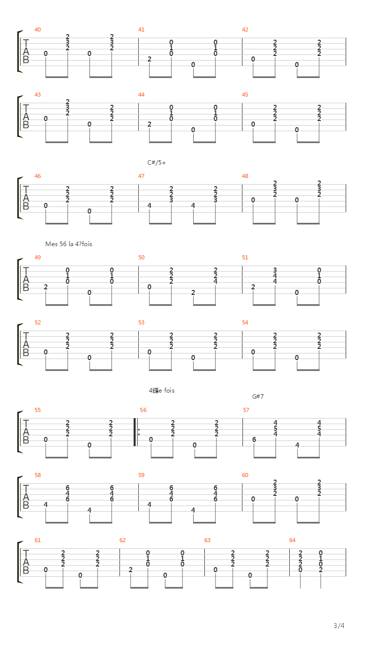 La Chasse Aux Papillons吉他谱