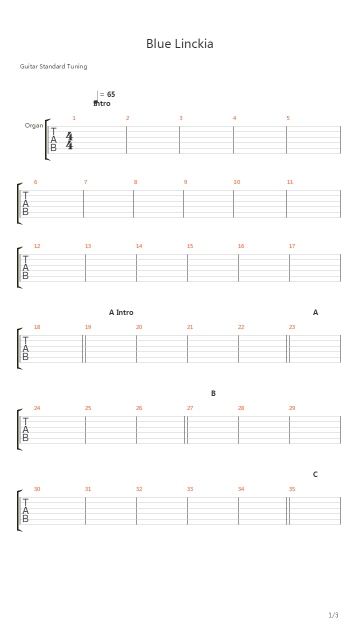 Blue Linckia Linckia Laevigata吉他谱