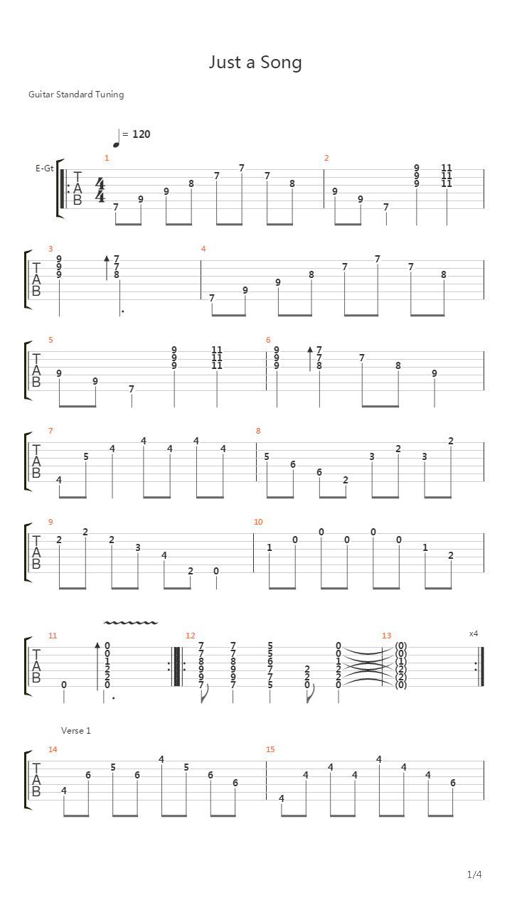 Just A Song吉他谱