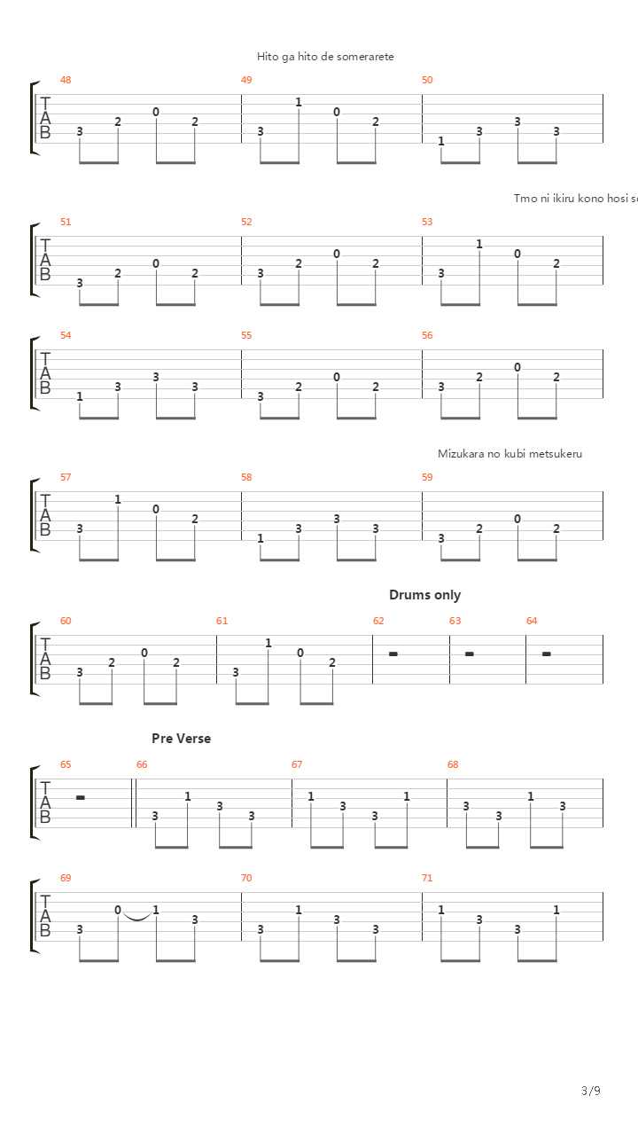 Kowarete Iku Sekai吉他谱