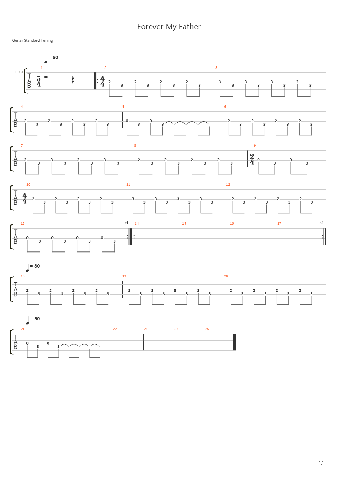 Forever My Father吉他谱