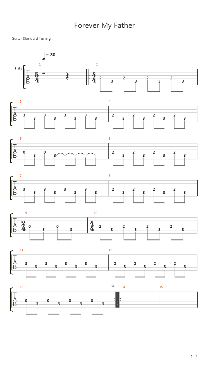 Forever My Father吉他谱