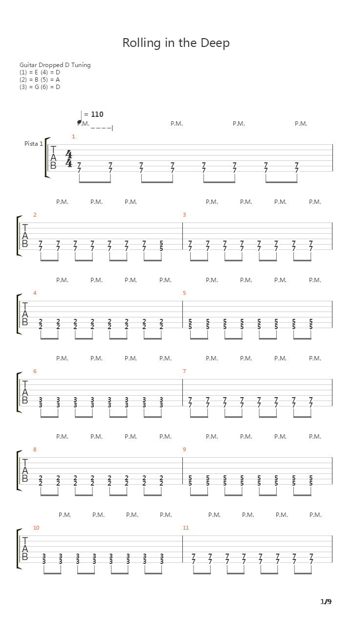 Rolling In The Deep吉他谱