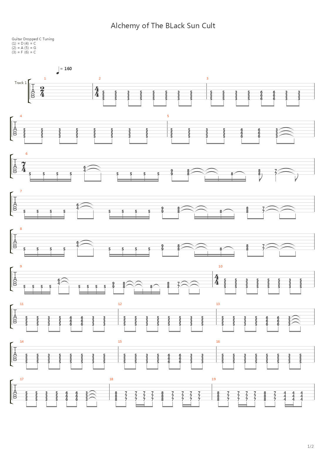 Alchemy Of The Black Sun Cult吉他谱