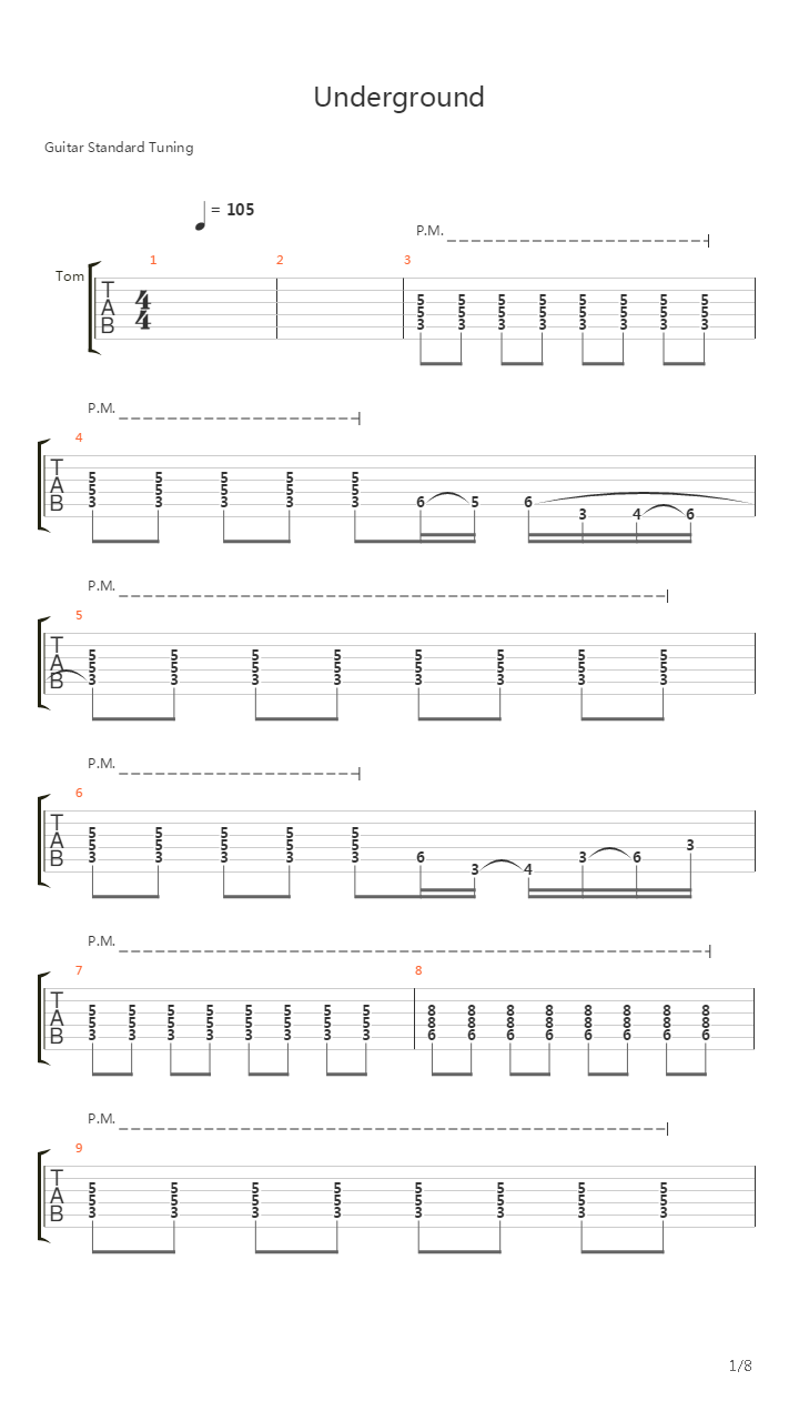 Underground吉他谱