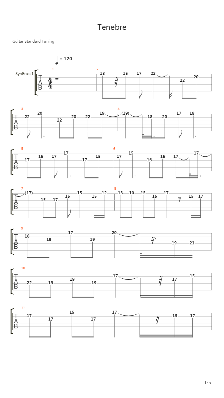 Tenebre吉他谱