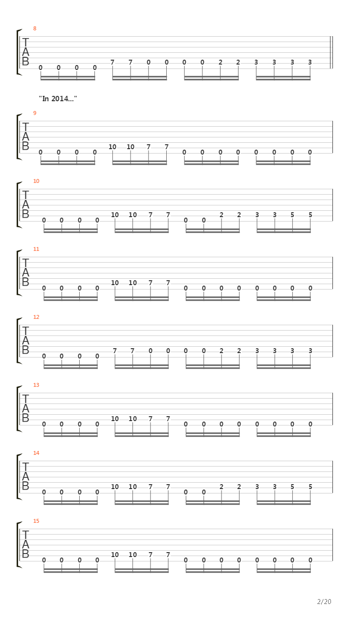 2014吉他谱