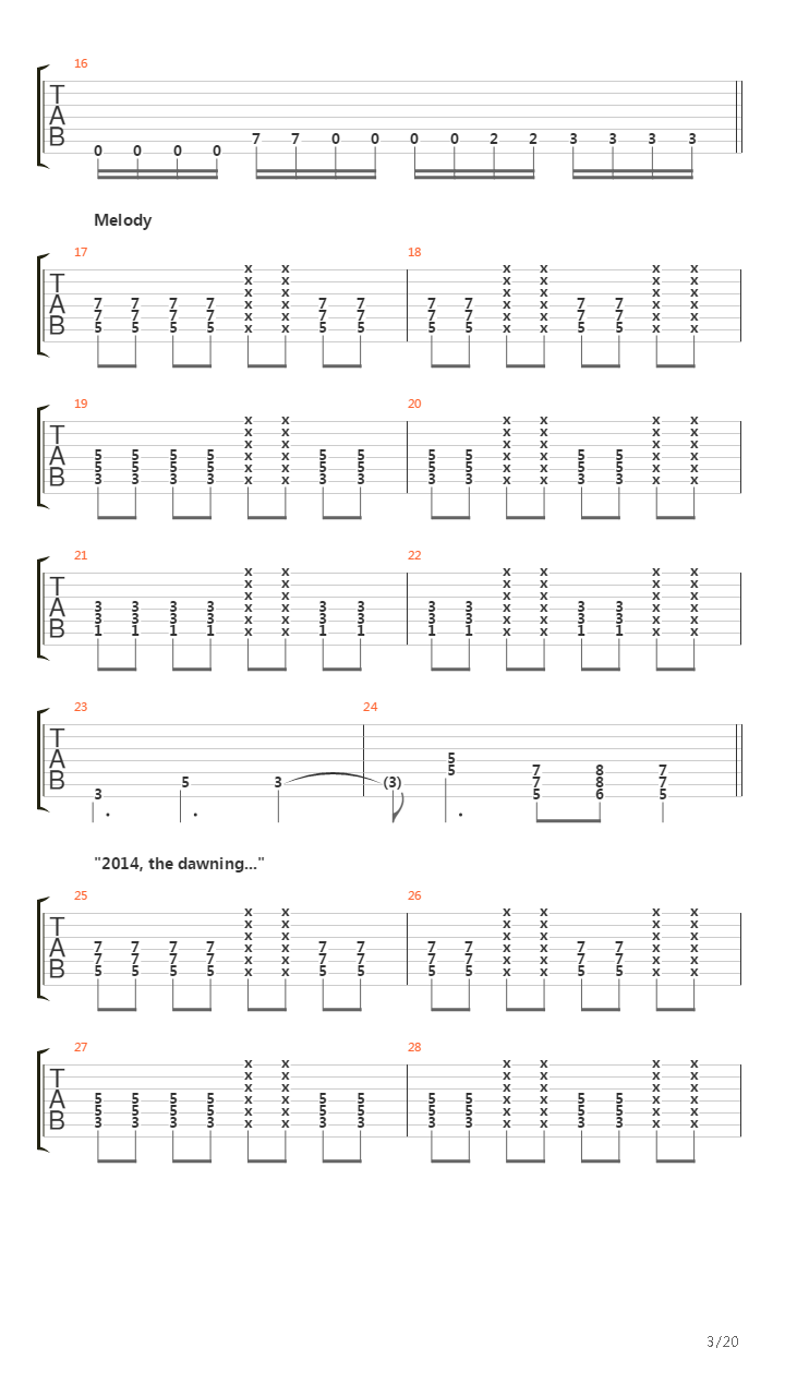 2014吉他谱