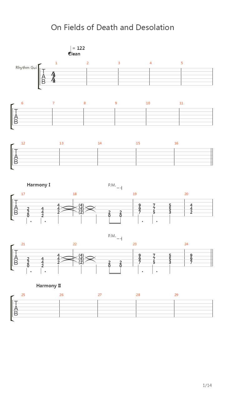 On Fields Of Death And Desolation吉他谱