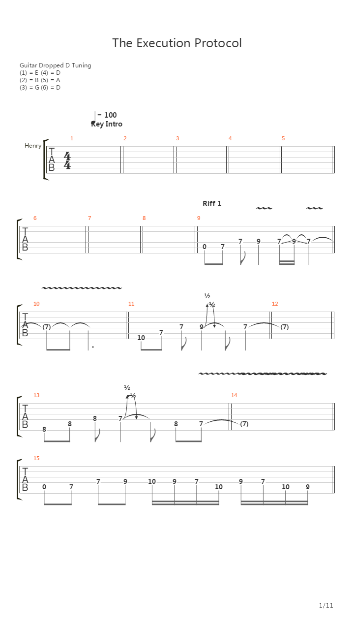The Execution Protocol吉他谱