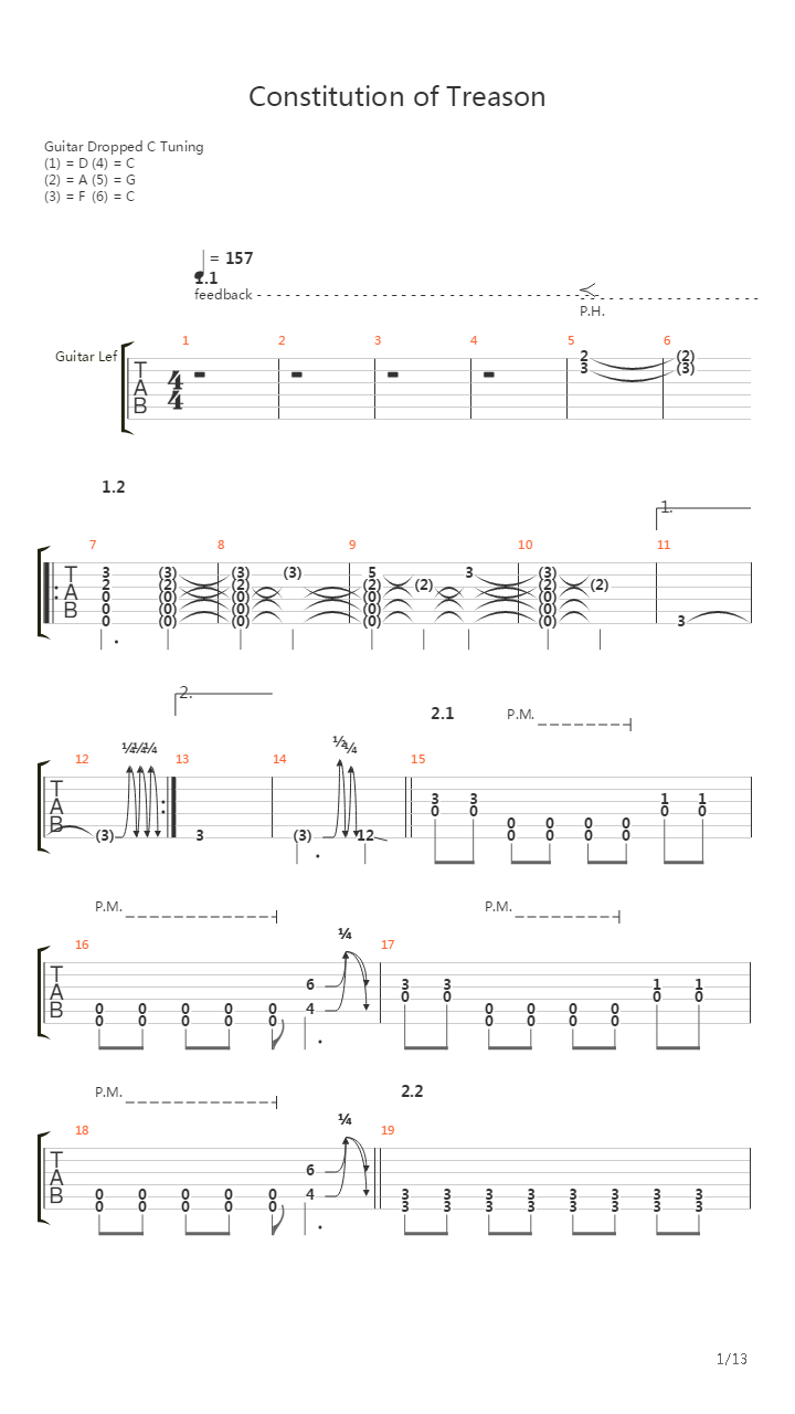 Constitution Of Treason吉他谱