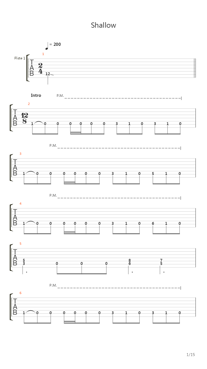 Shallow吉他谱