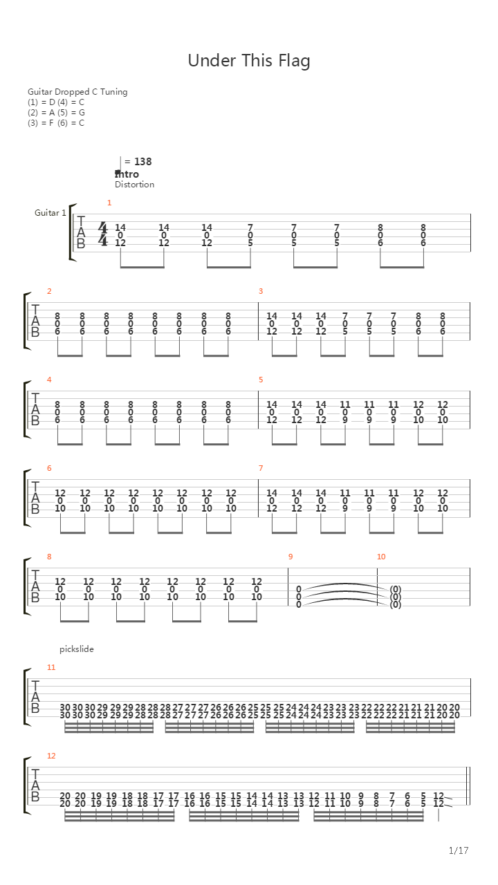Under This Flag吉他谱