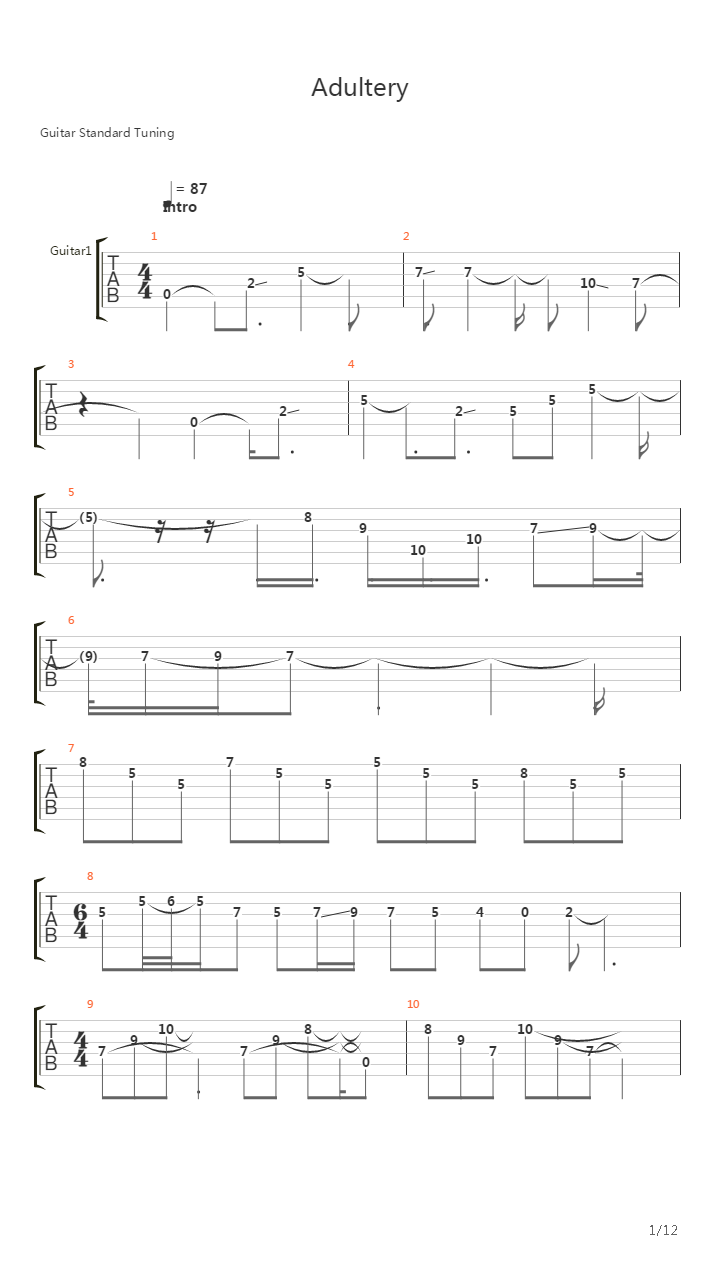 Adultery吉他谱