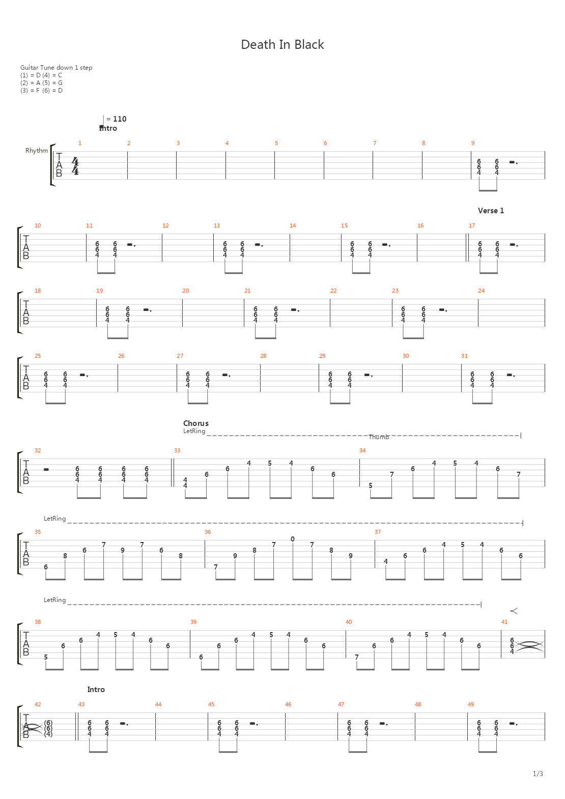 Death In Black吉他谱