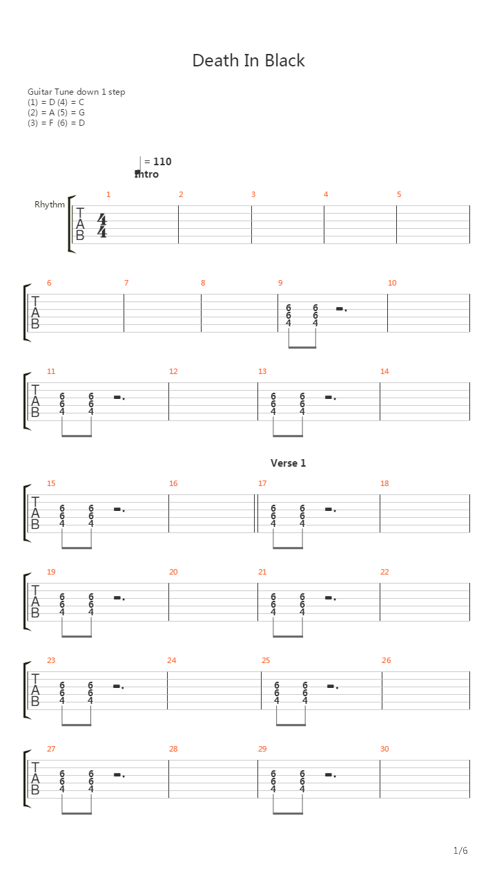Death In Black吉他谱