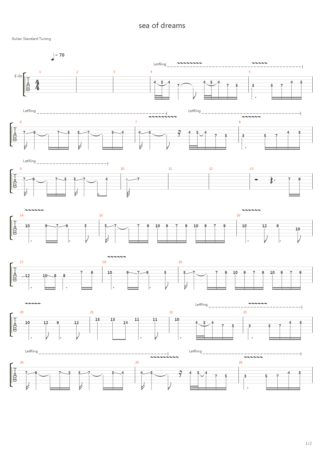 Sea Of Dreams吉他谱
