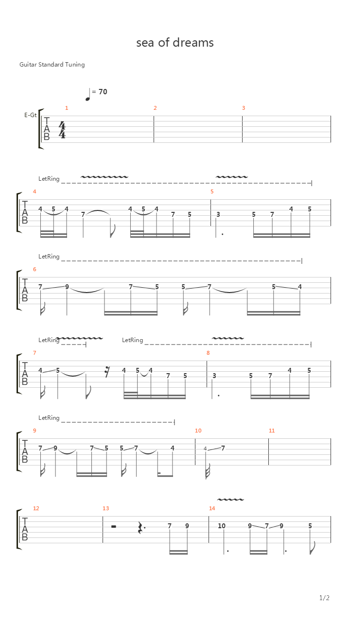 Sea Of Dreams吉他谱
