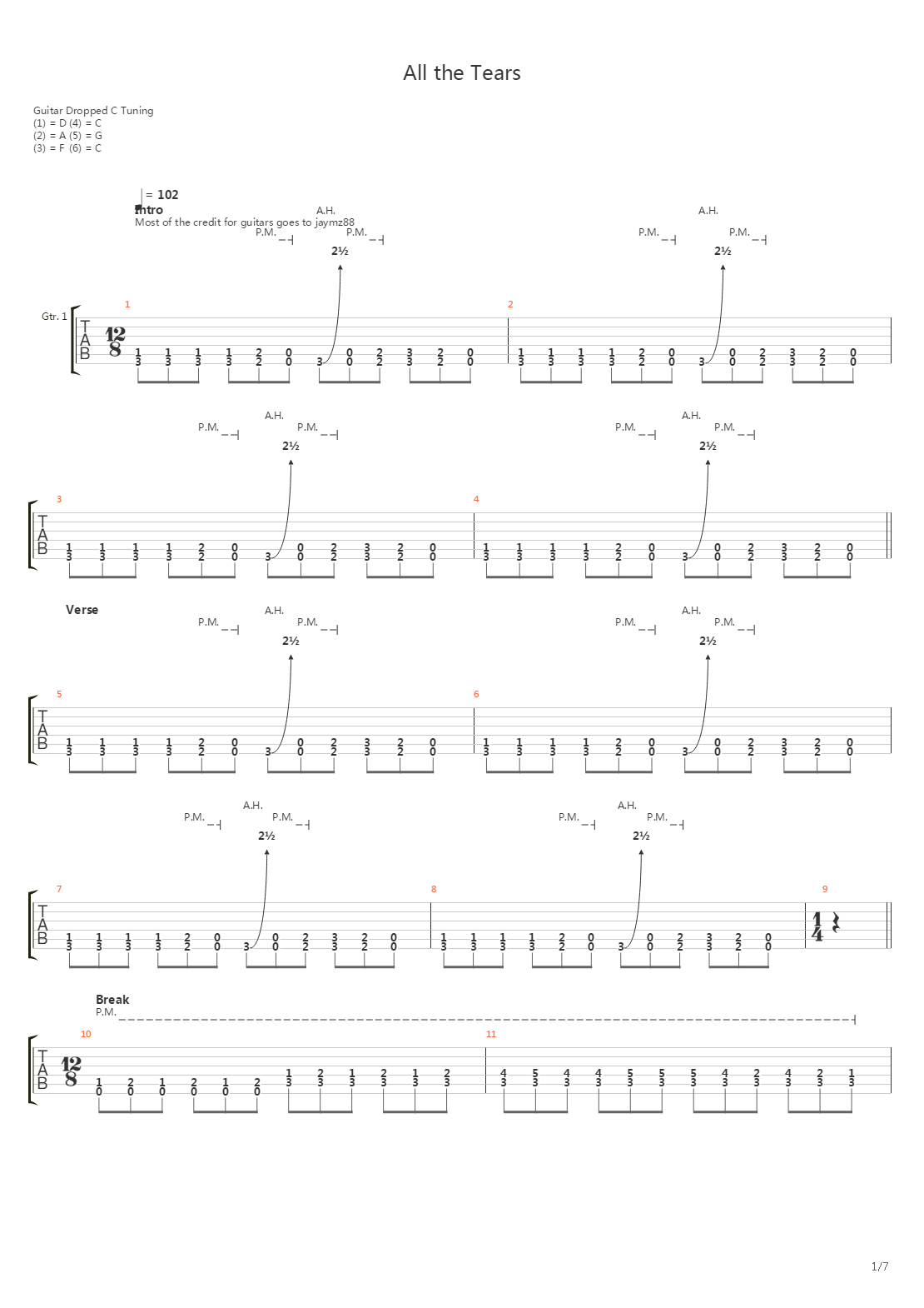 All The Tears吉他谱
