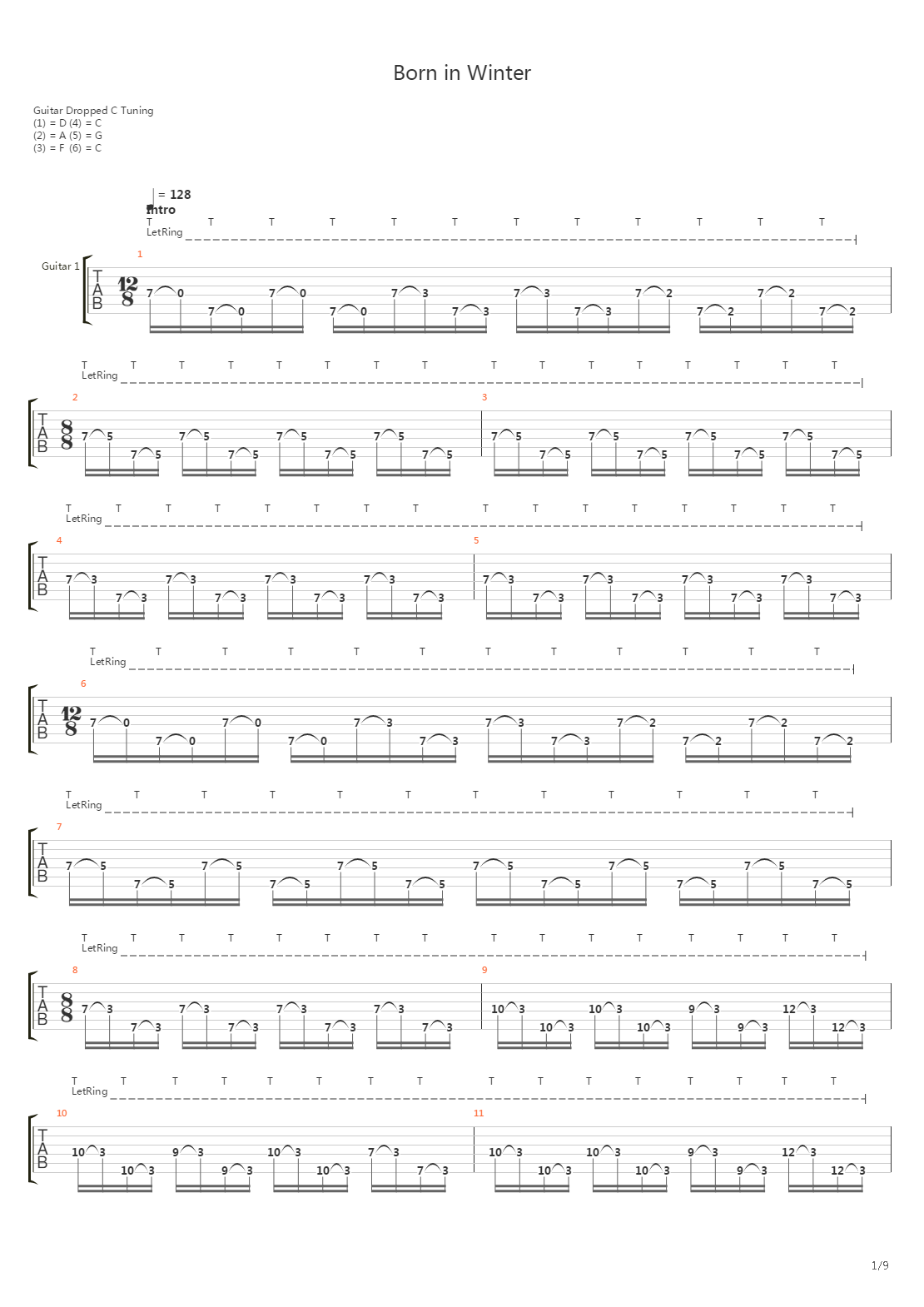 Born In Winter吉他谱