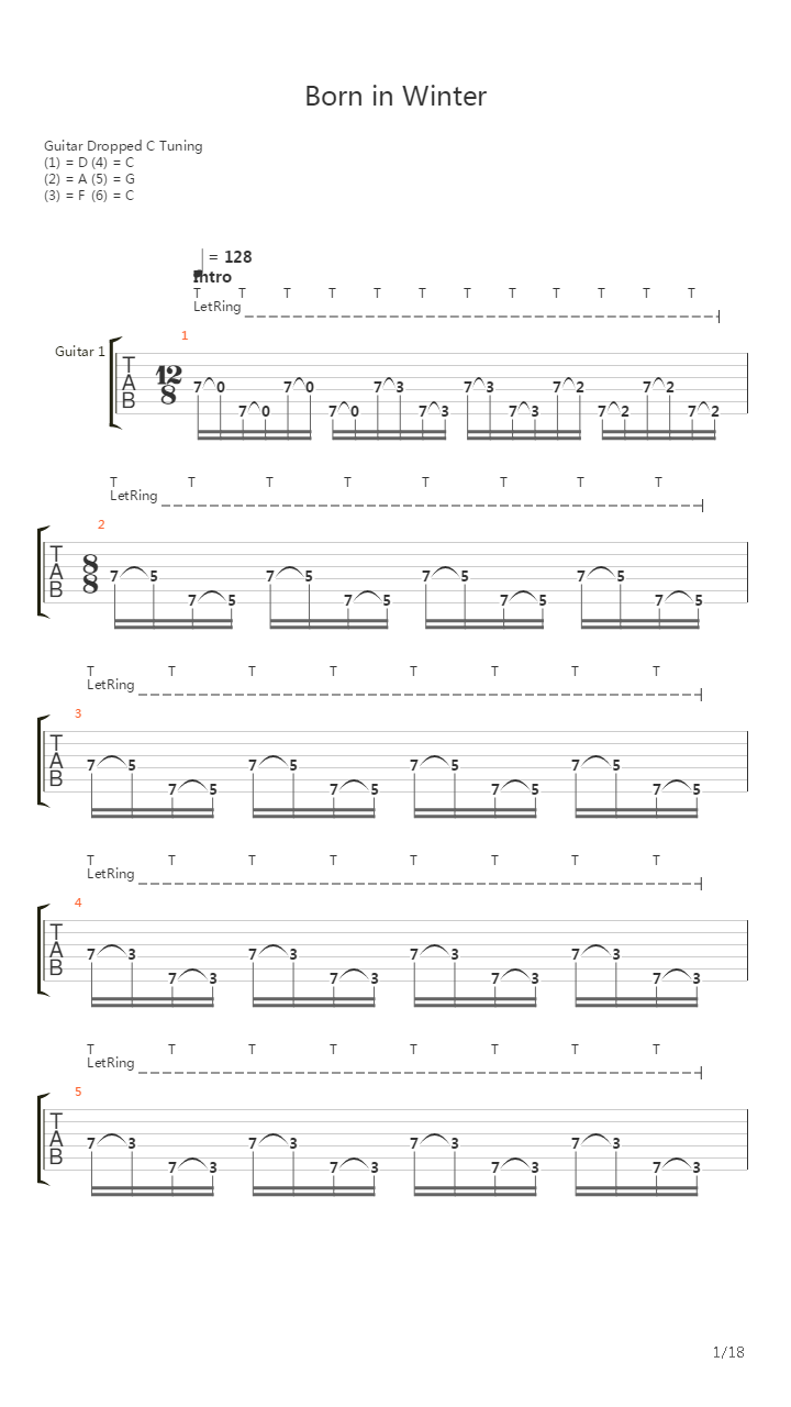 Born In Winter吉他谱